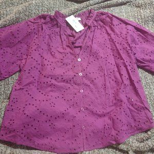 Brand new EVEREVE SZ LG VIOLET BLOUSE